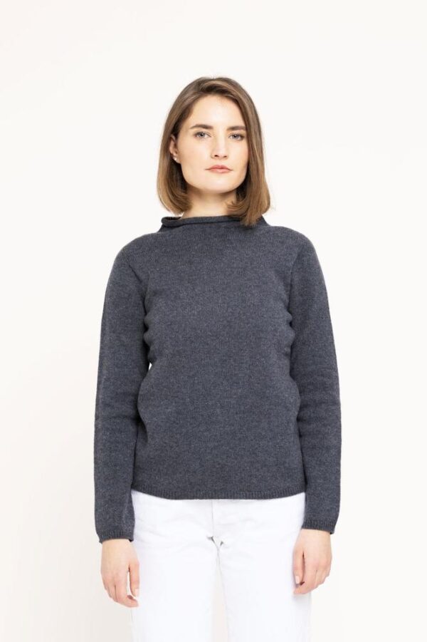 Women’s Luxury Cashmere Funnel Neck Sweater – 2-Ply Seamless Knit - Image 4