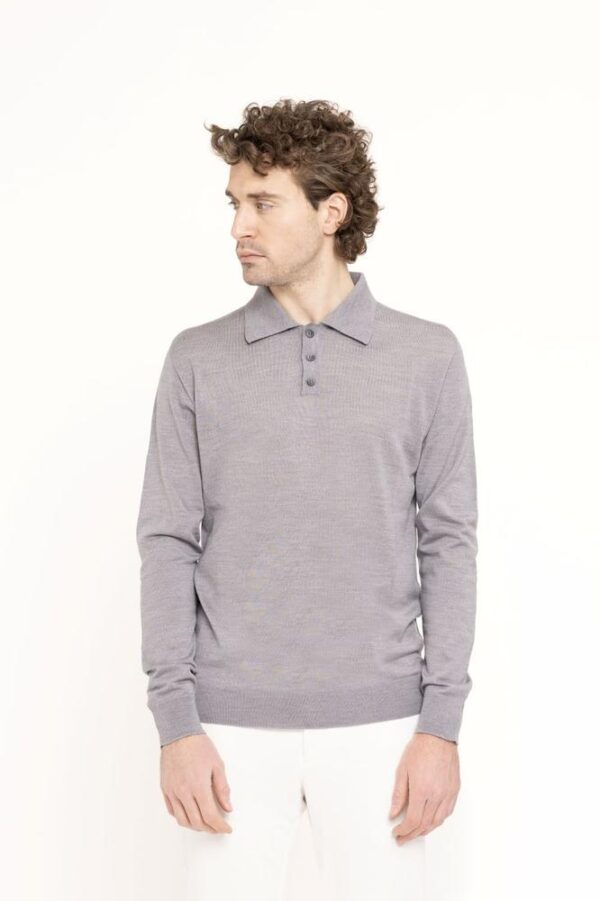 Men’s Luxury Fine-Gauge Polo – Extrafine Merino or Merino-Silk Blend - Image 4