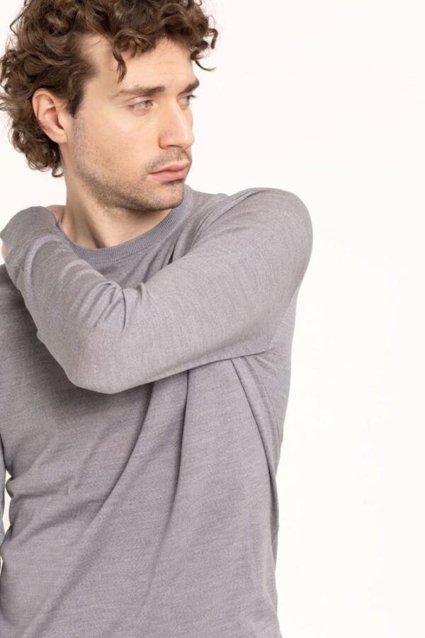Men’s Luxury Crewneck Sweater – Extrafine Merino or Merino-Silk Blend - Image 3