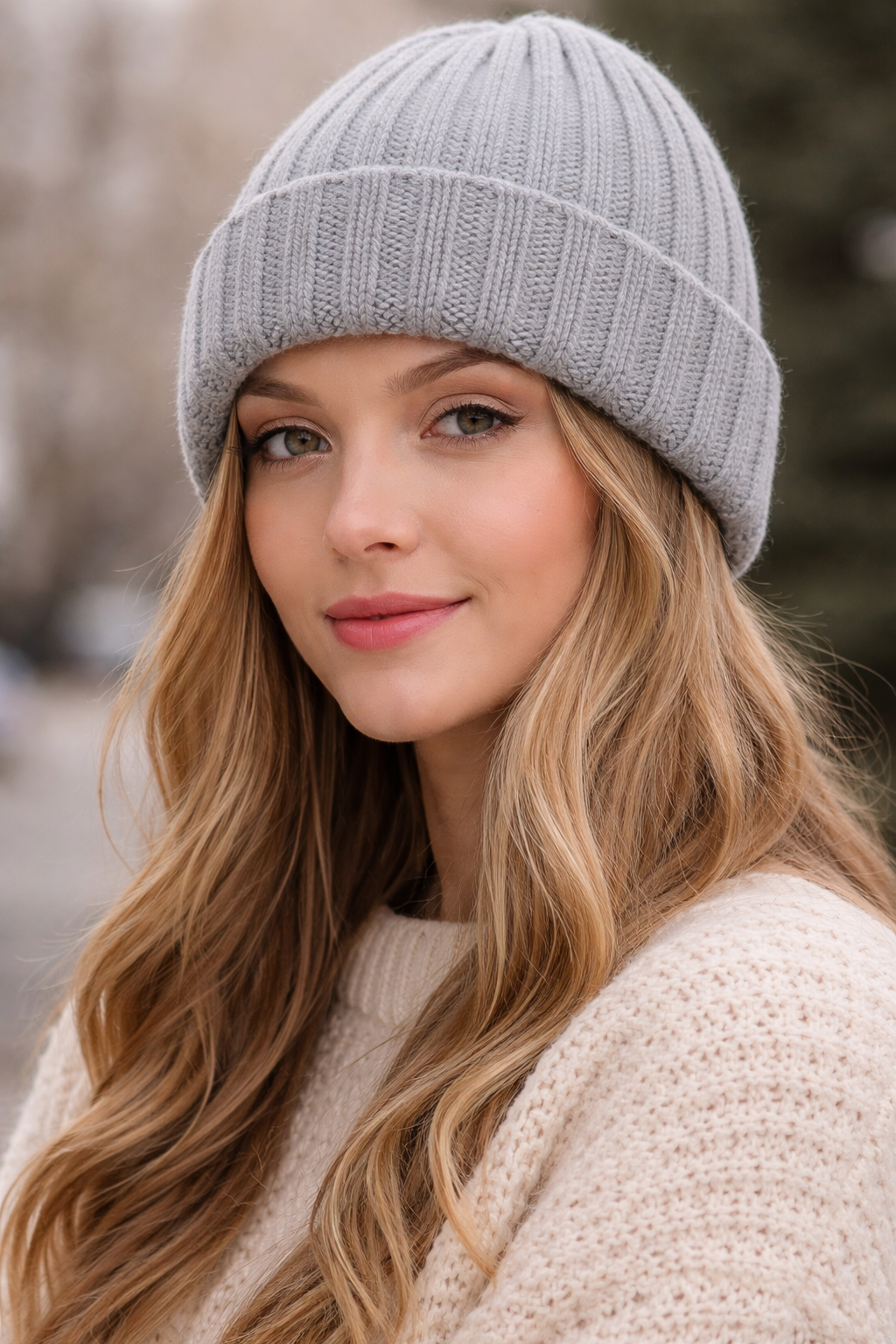 Unisex Ribbed Beanie in 100% Recycled Cashmere – Made in Tuscany - Image 9