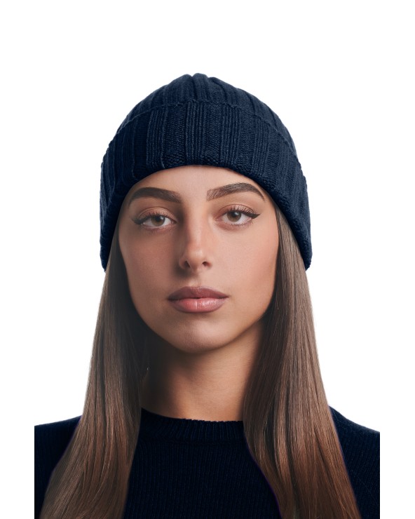 Unisex Ribbed Beanie in 100% Recycled Cashmere – Made in Tuscany - Image 6