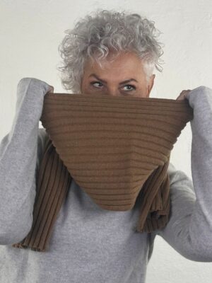 25x160 cm Ribbed Scarf in 100% Recycled Cashmere – Made in Italy | Due Toscani